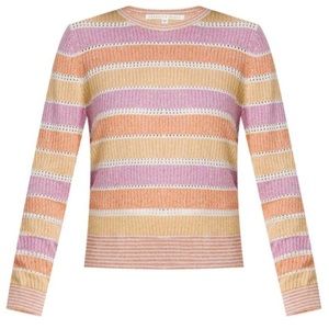 NEW VERONICA BEARD raimi color-blocked pullover sweater in pastel multi